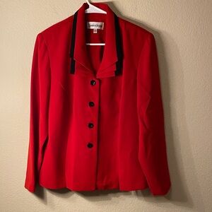 Danny & Nicole Red Blazer with Black Accents